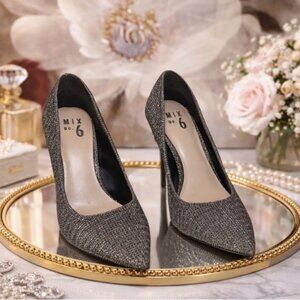 Mix No. 6 Women's Sparkling Heels - Silver Size 8.5